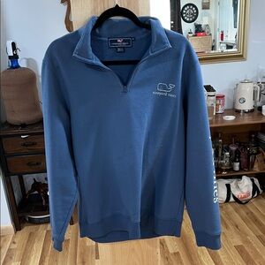 Vineyard Vines Men's Zip-Up Blue Sweater